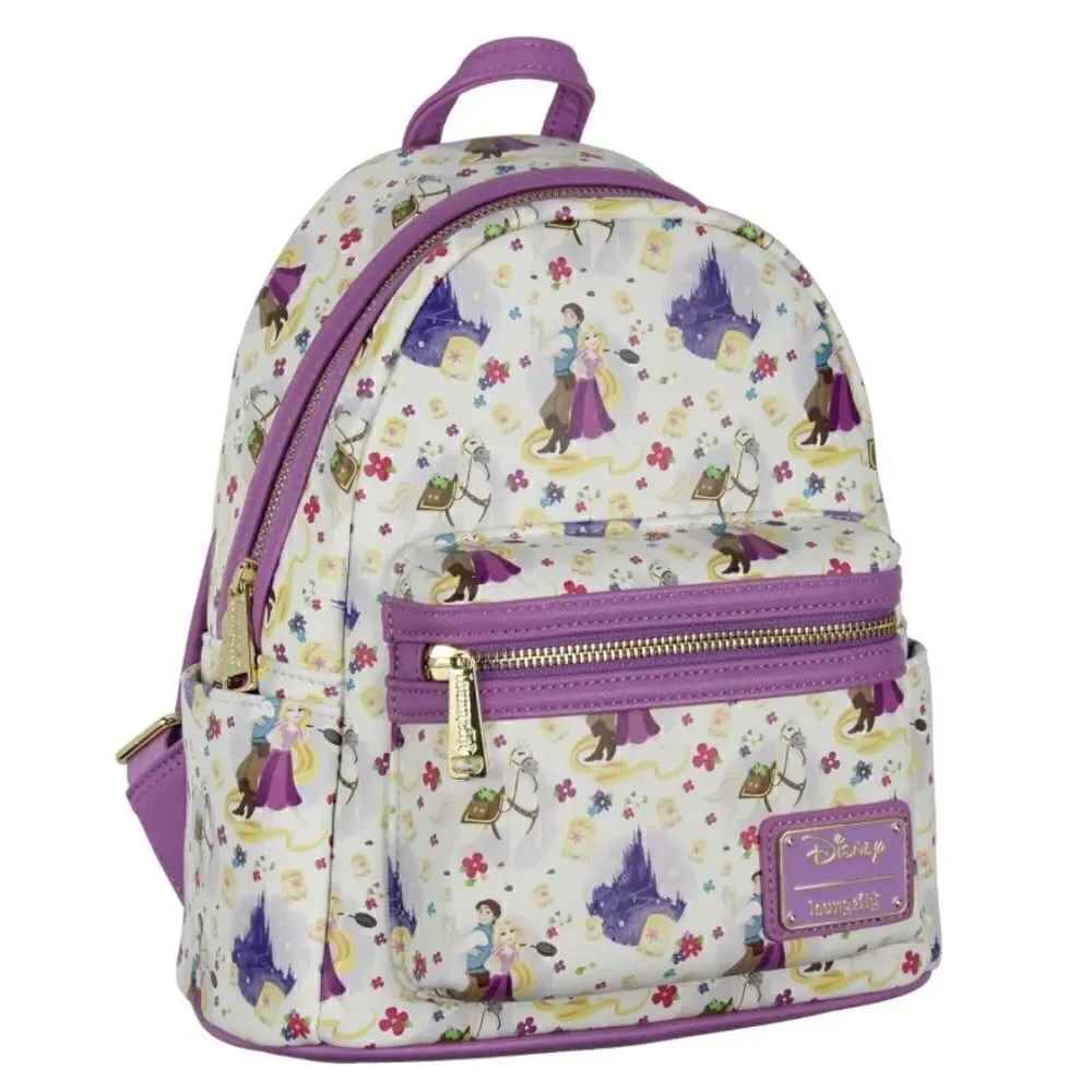 Loungefly Disney Tangled Rapunzel Flynn Ryder And Maximus All-Over Print.